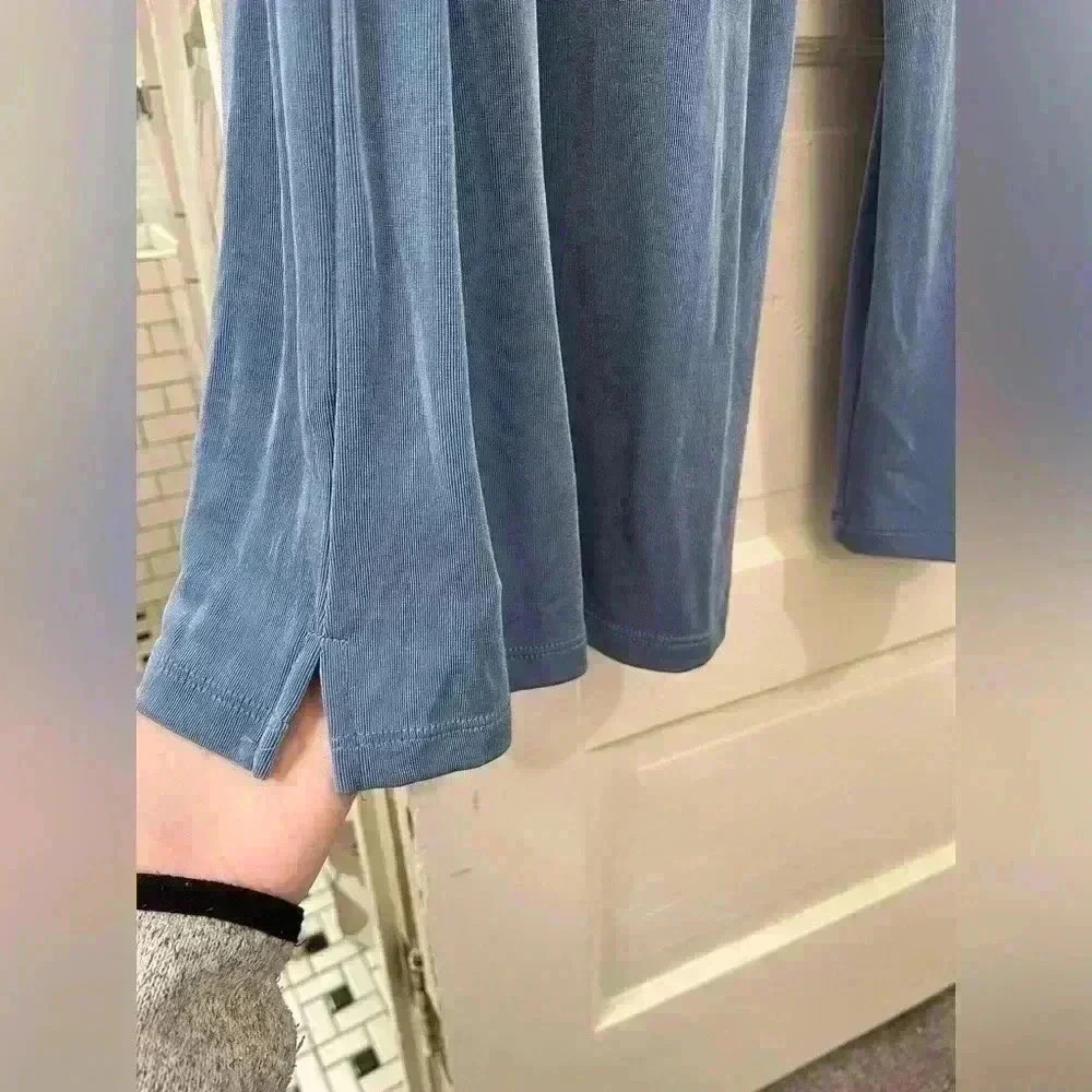 NWT Coldwater Creek baby blue vacation fluid knit straight leg pants size xl - Picture 3 of 7